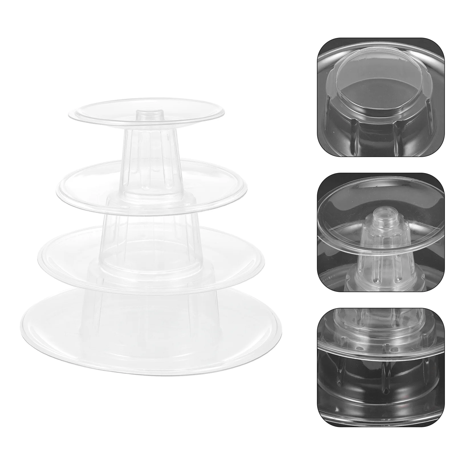 

Stand Macaron Display Cupcake Tower Cake Serving Holder Dessert Tray Rack Round Wedding Tree Donut Riser Platterclear