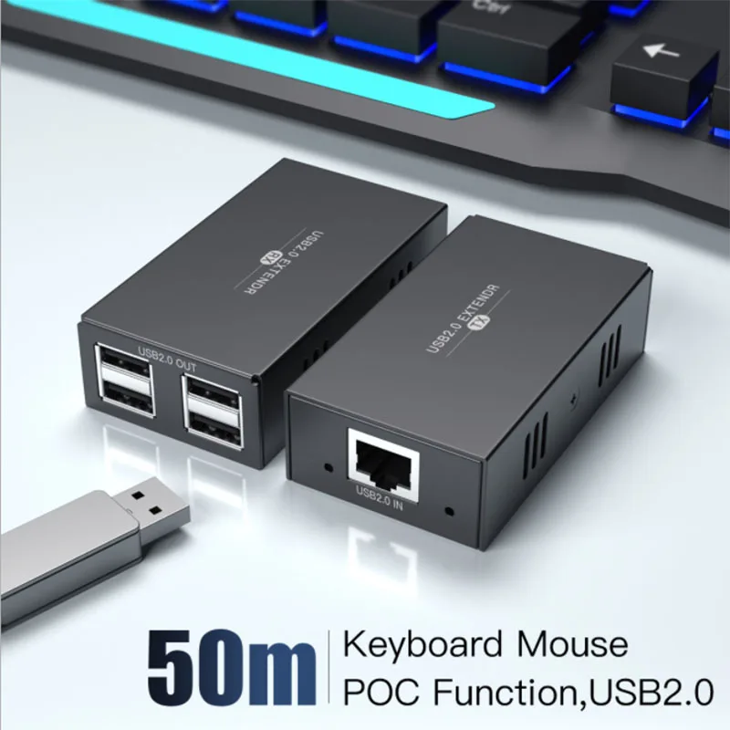 Удлинитель USB с 4 портами 2 0 по сети Ethernet Cat5e/6/7 не требует драйвера |