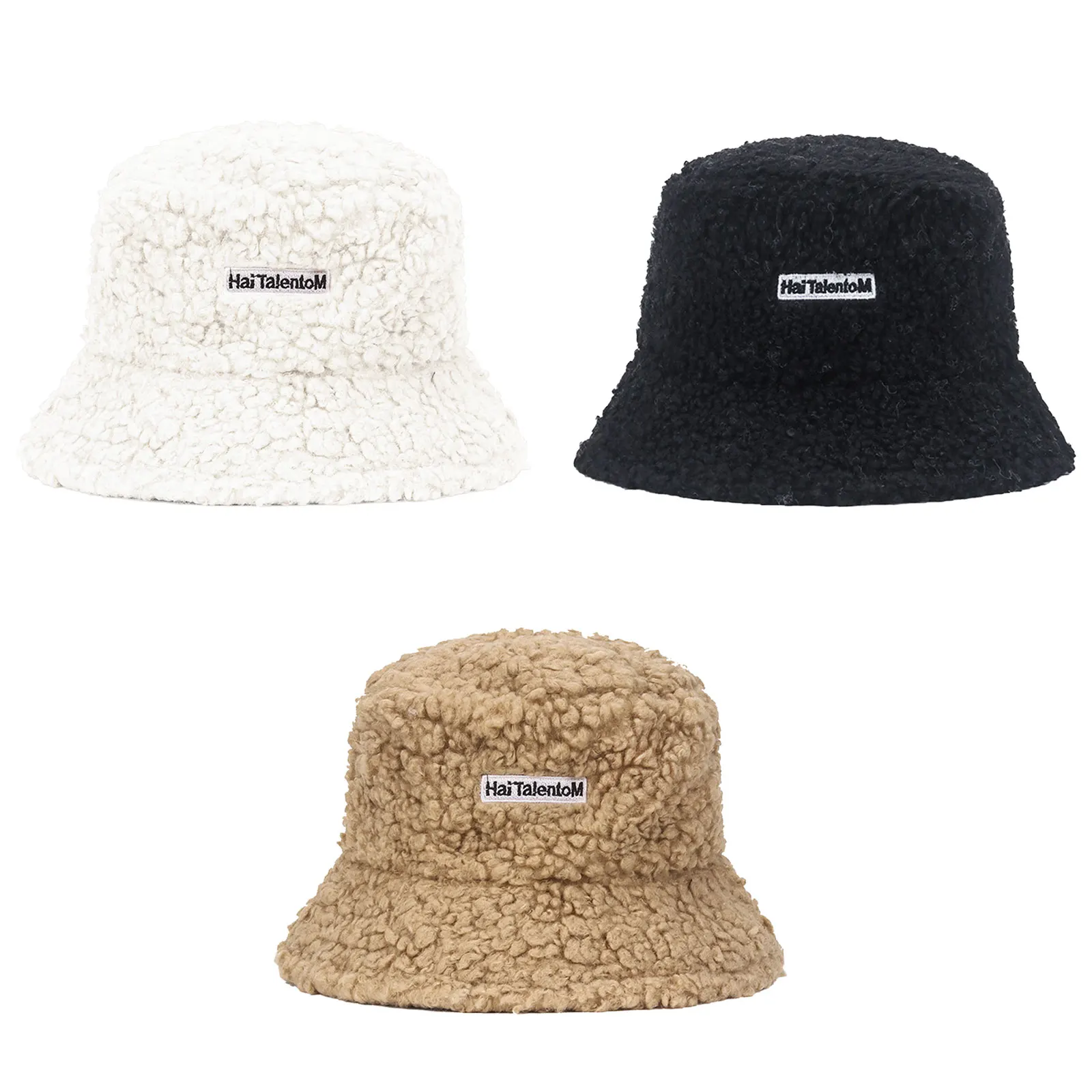 

Casual Faux Fur Furry Bucket Hat - Fluffy Fuzzy Casual Warm Plush Womens Bucket Hat Outdoor Sun Lady Hat