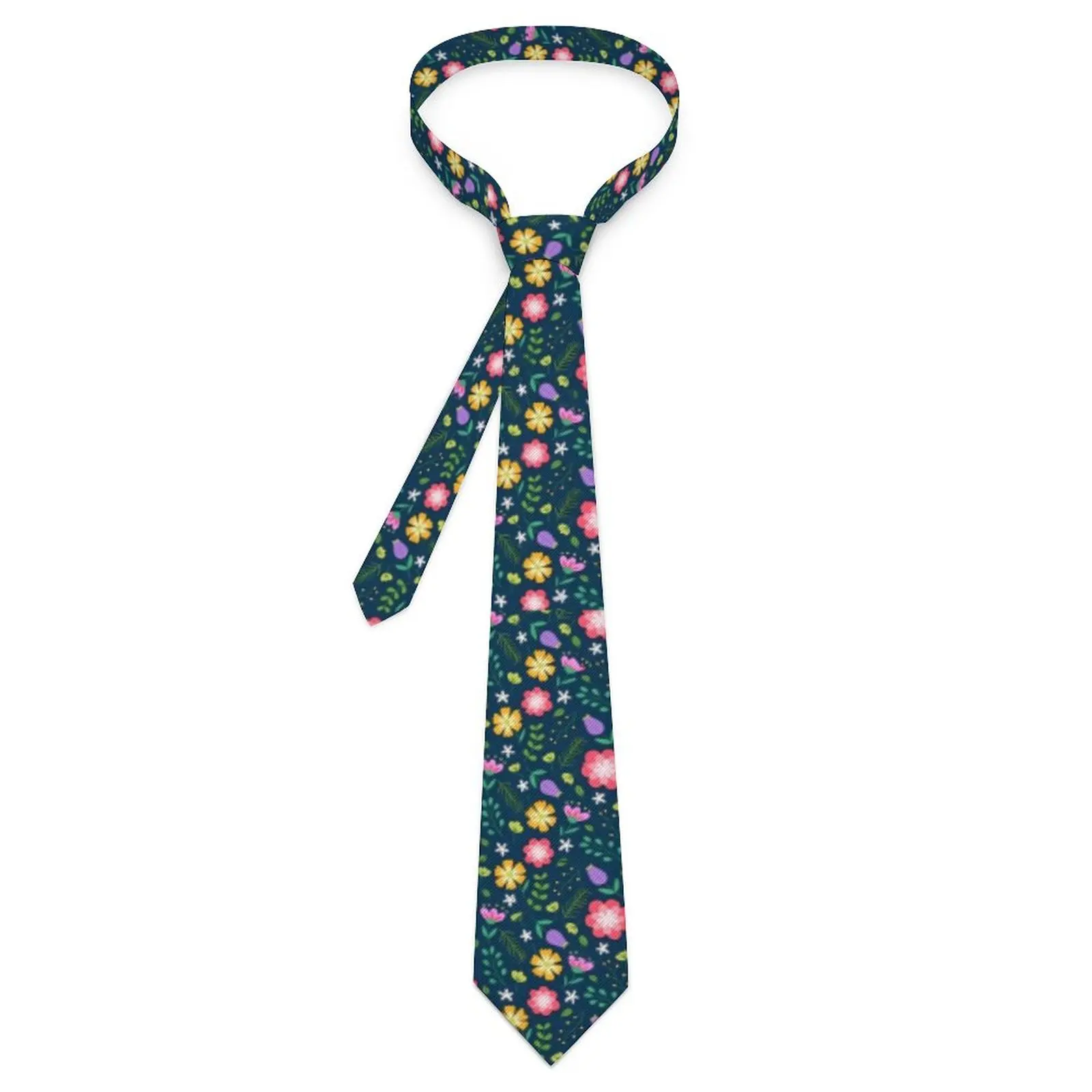 

Ditsy Floral Print Tie Colorful Flower Cosplay Party Neck Ties Classic Casual Neck Tie For Unisex Design Collar Tie Necktie Gift