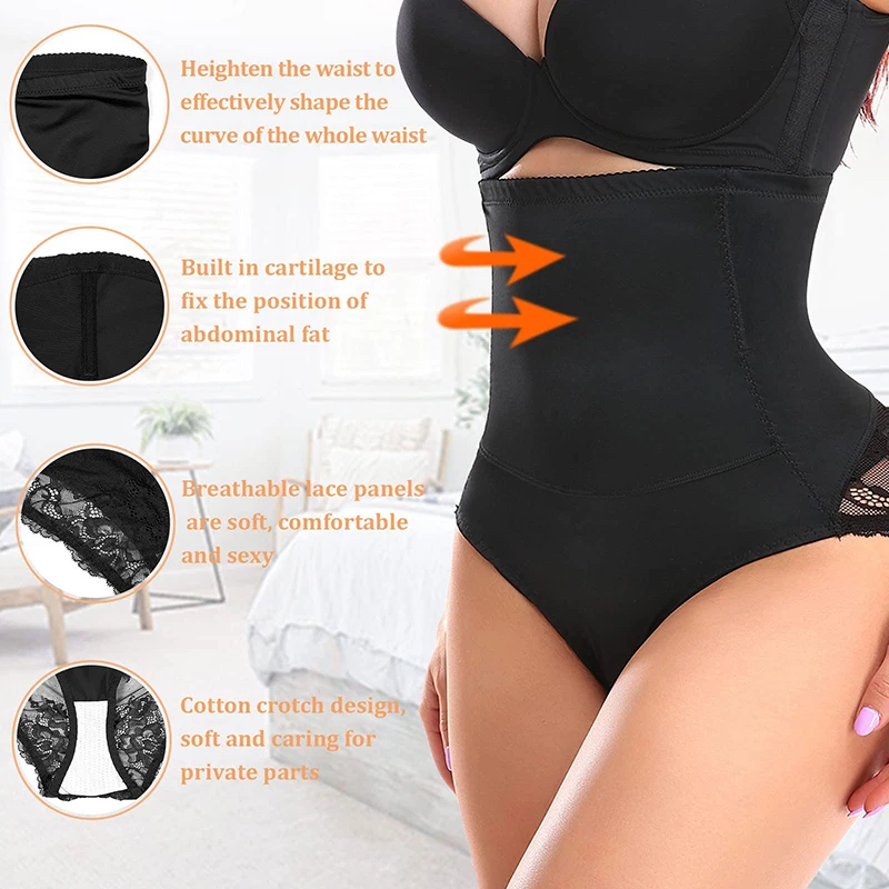 Женские Утягивающие трусики с высокой талией кружевные трусики-танга для живота