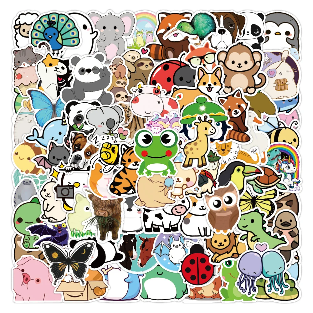 

10/30/50PCS New DIY Animal Cartoon Personality Creative Computer Luggage Table Bed Chair Decoration Waterproof Sticker Wholesale