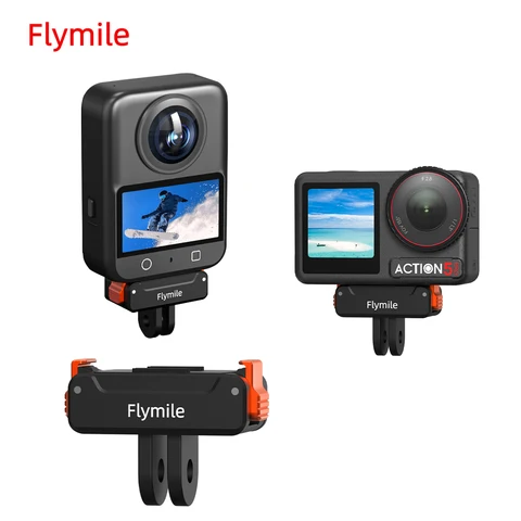 Магнитный быстроразъемный адаптер Flymile для DJI Osmo360/Action 5 Pro, аксессуар, удлинительный кронштейн с двойным концом
