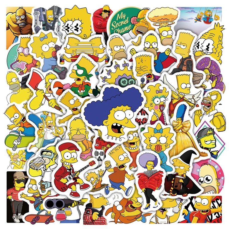 

Cartoon Anime Kawaii The Simpsons Stickers for Laptop Suitcase Stationery Waterproof Decals Album Graffiti Kids Toys Fans Gifts
