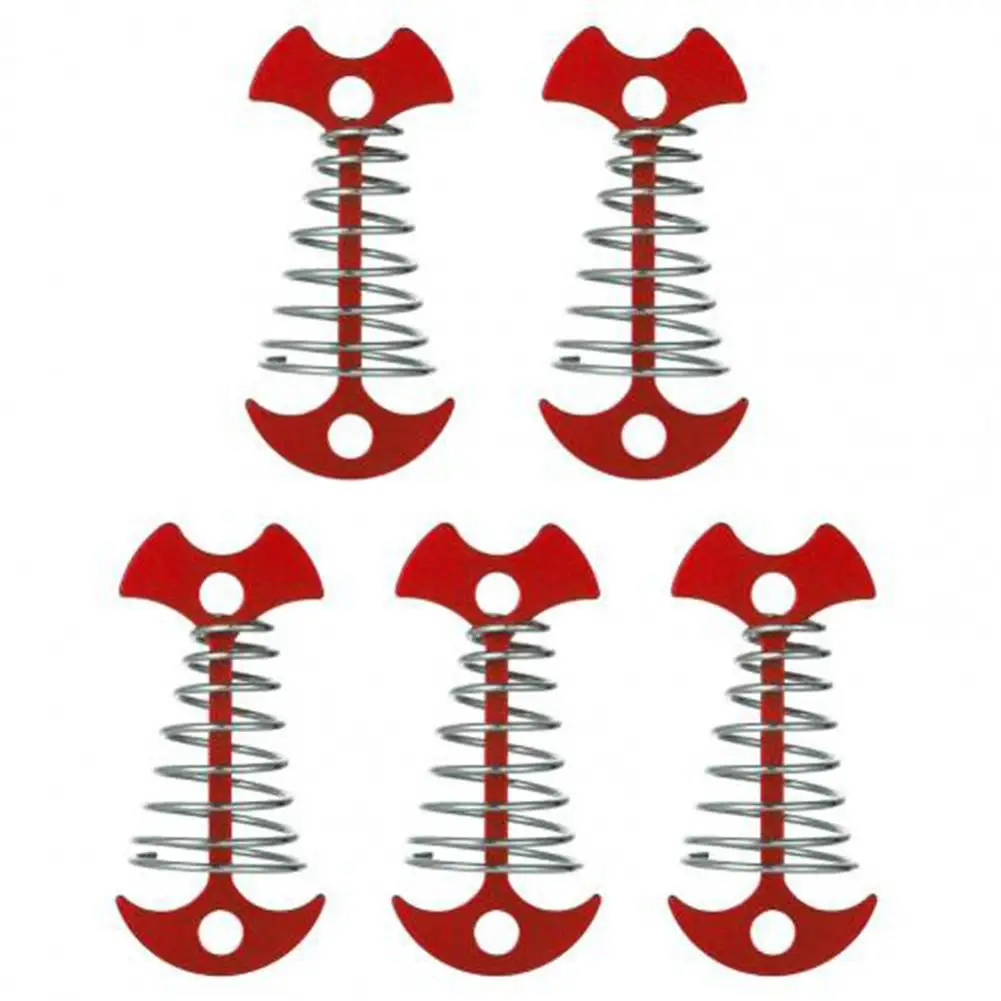 

5Pcs Plank Floor Spring Tent Pegs Buckle Aluminum Fishbone Outdoor Deck Stakes Fixed Nails Camping Tent Hooks wholesale