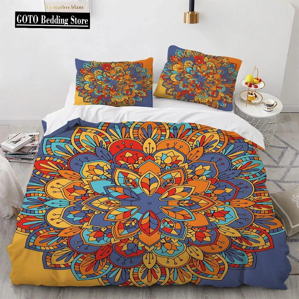 Boho 220x240 Постельное белье Mandala Ded Комплект домашнего постельного белья King Size 100%