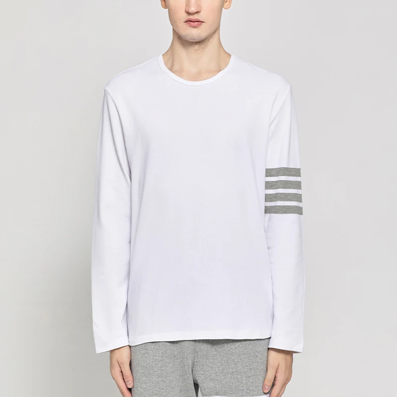 

Футболка мужская с длинным рукавом и круглым вырезом, х/б