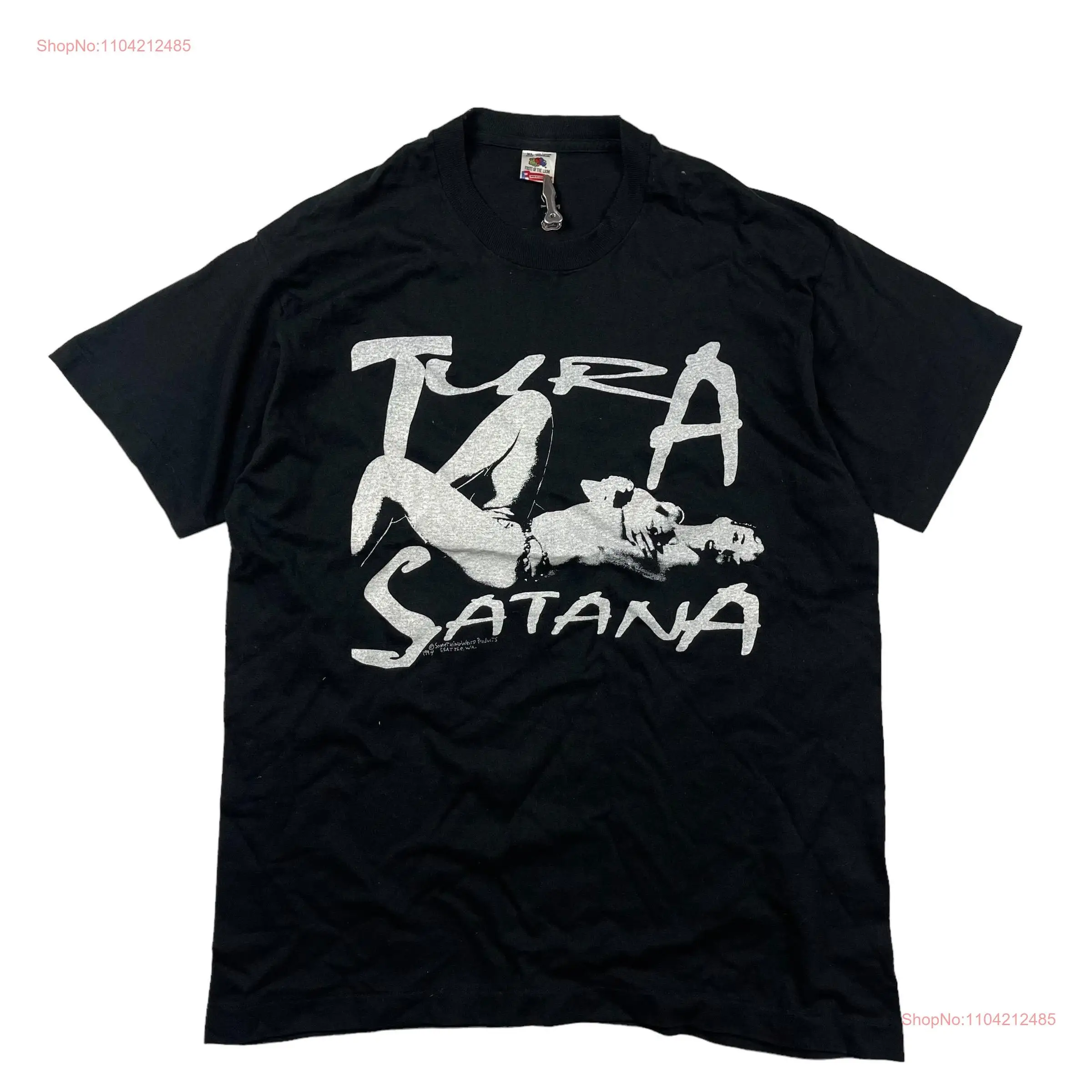 Винтажная футболка из тары-сатана 90-х годов с длинными или короткими рукавами