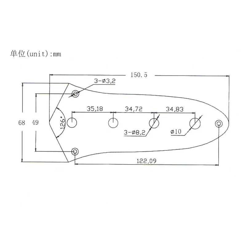 Пластина управления электрическими басами JB Jazz — металл с 4 отверстиями хром