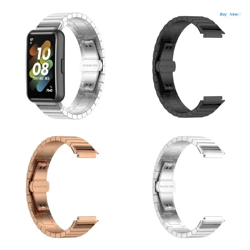 

Metal Bands for HuaweiBand 7 Stainless Steel Bracelet Watch Loop Belt Adjustable Wristband Smart Watch Strap