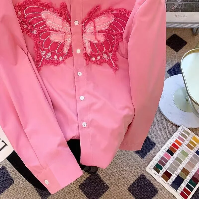DAYIFUN розовые рубашки из полиэстера