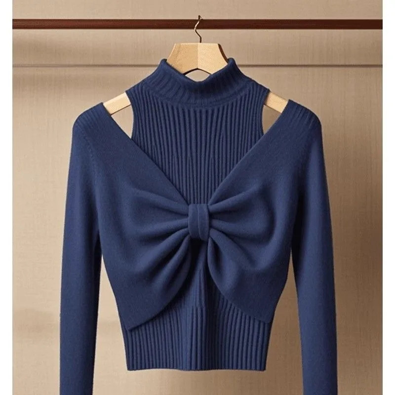 Осень 2023 новый темпераментный полуводолазка с длинными рукавами однотонный