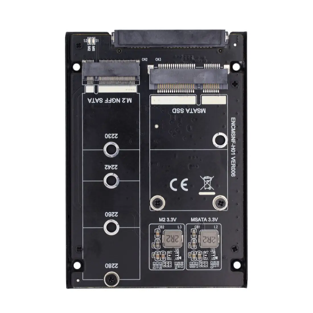 

Jimier M.2 NGFF SATA ＆ MSATA SSD to 2.5" SATA JBOD Raid0 Span Bridge HDD Disk Drive Enclosure