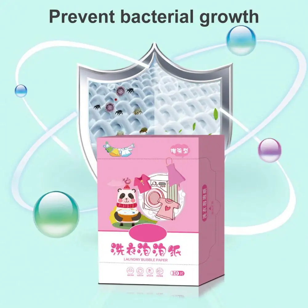 

Hot！30Pcs/Box Laundry Sheet Fragrance Free Liquidless Technology Compact Remove Odor Detergent Paper for Home