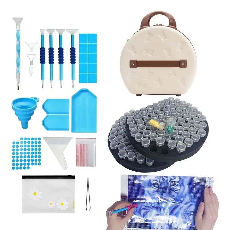 

Чехол для хранения в горошек, 150 отделений, контейнер для хранения алмазной краски, органайзер для бижутерии с алмазной краской, контейнер д...