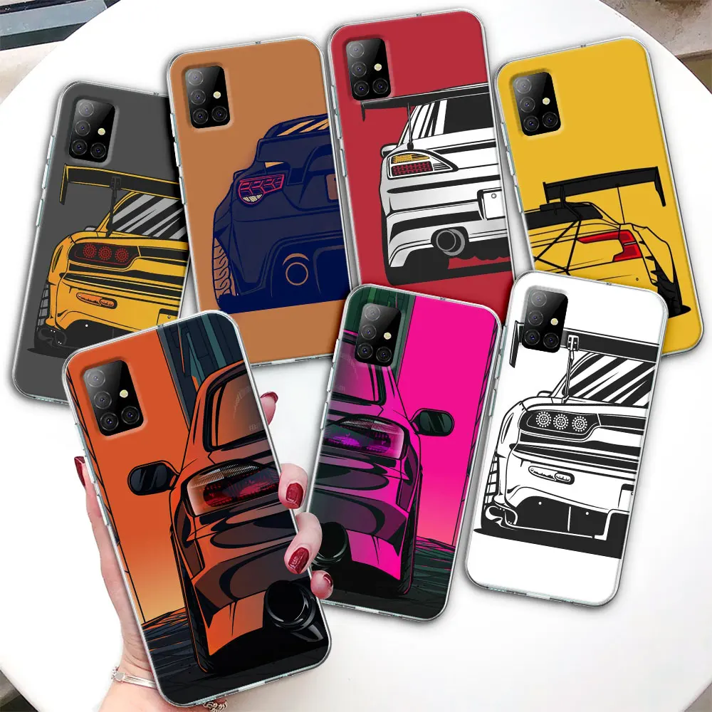 

Чехол для телефона Samsung Galaxy A53 A54 A13 A52 A12 A51 A32 A71 A21s A31 A41 A42 A73, прозрачный чехол для автомобиля в эстетике спортивных автомобилей