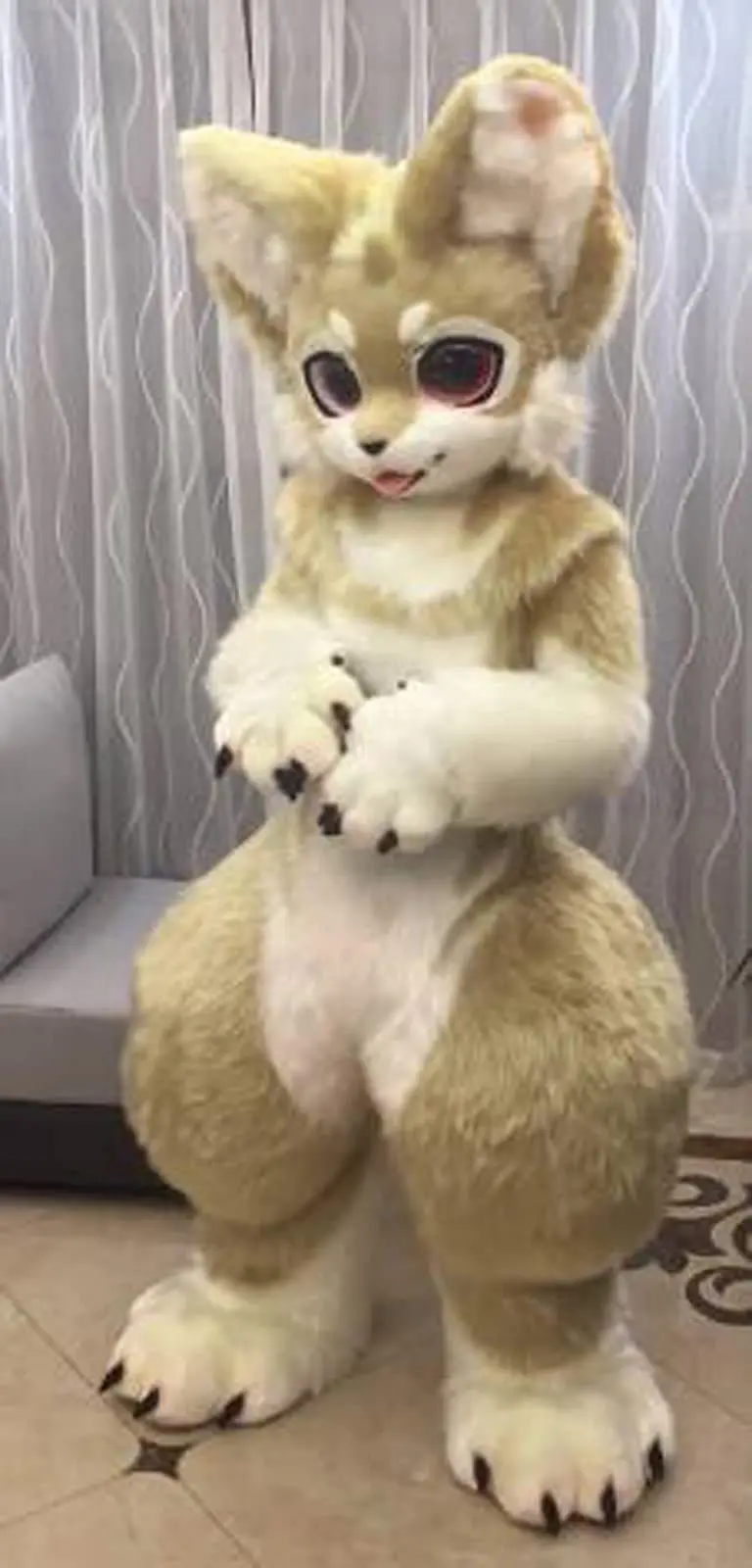 Длинный Меховой Костюм хаски собака волк плюшевый костюм-талисман маскарадный