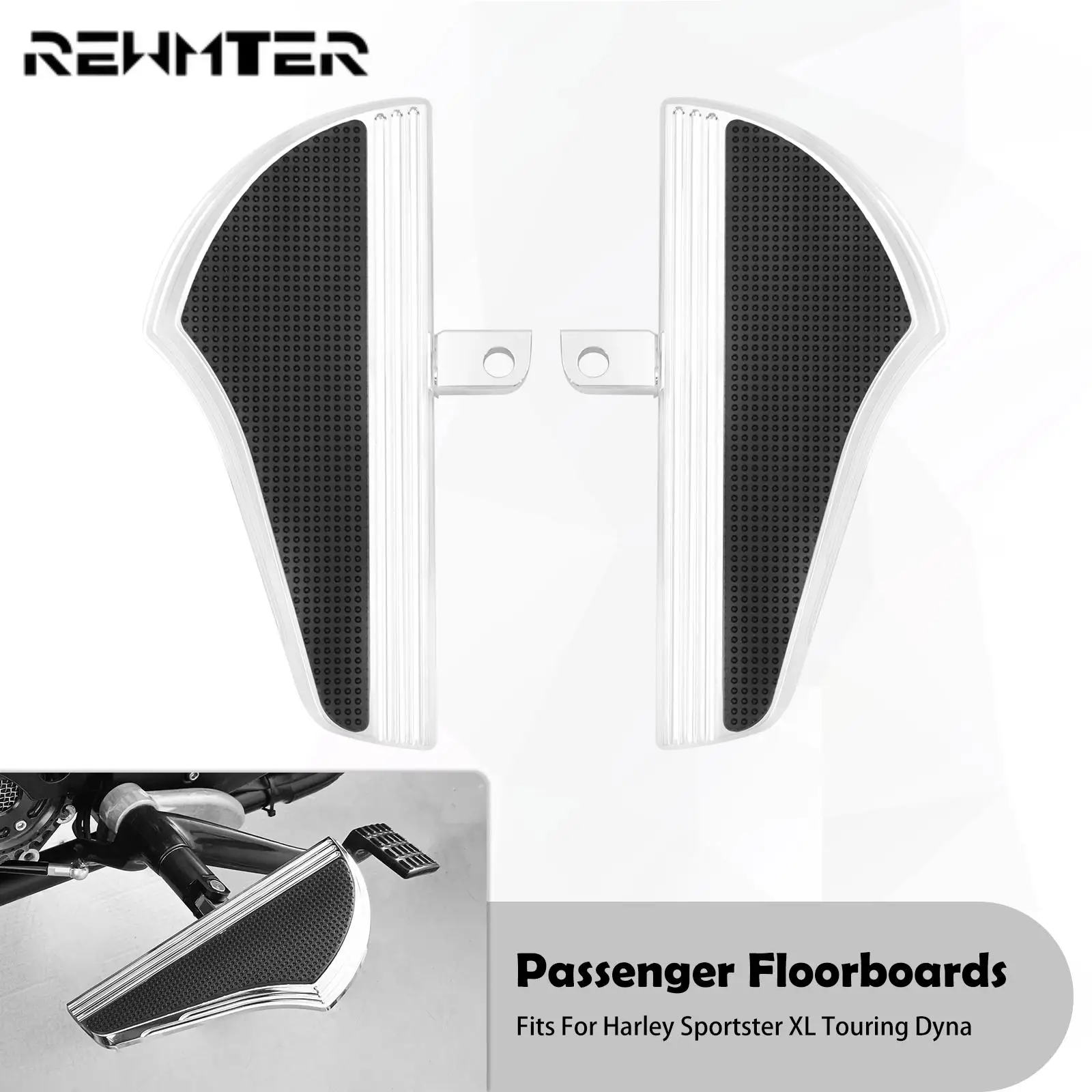 

Motorcycle Rear Footpegs Passenger Floorboards Pedal Footrest CNC Chrome For Harley Dyna Sportster XL 883 1200 Touring FLHR FLHT