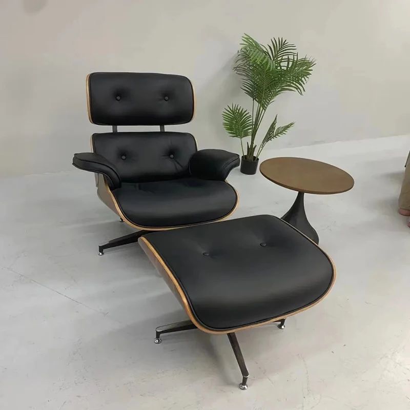 

Recliner Original Sofa Leather Simple Designer Lounge Walnut Wood Aluminium Chair Living Room Cadeiras Home Furniture
