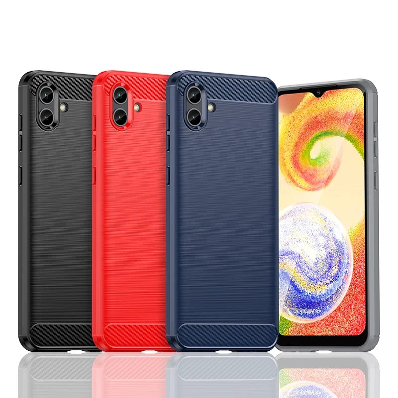 For Samsung Galaxy A04 Case For Samsung Galaxy A04 Cover Funda Soft Carbon Fiber Silicone Phone Bumper For Samsung Galaxy A04