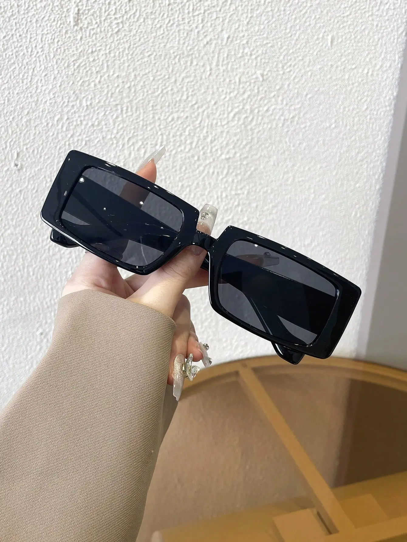 Винтажные Прямоугольные Солнцезащитные Очки Унисекс С Защитой UV400