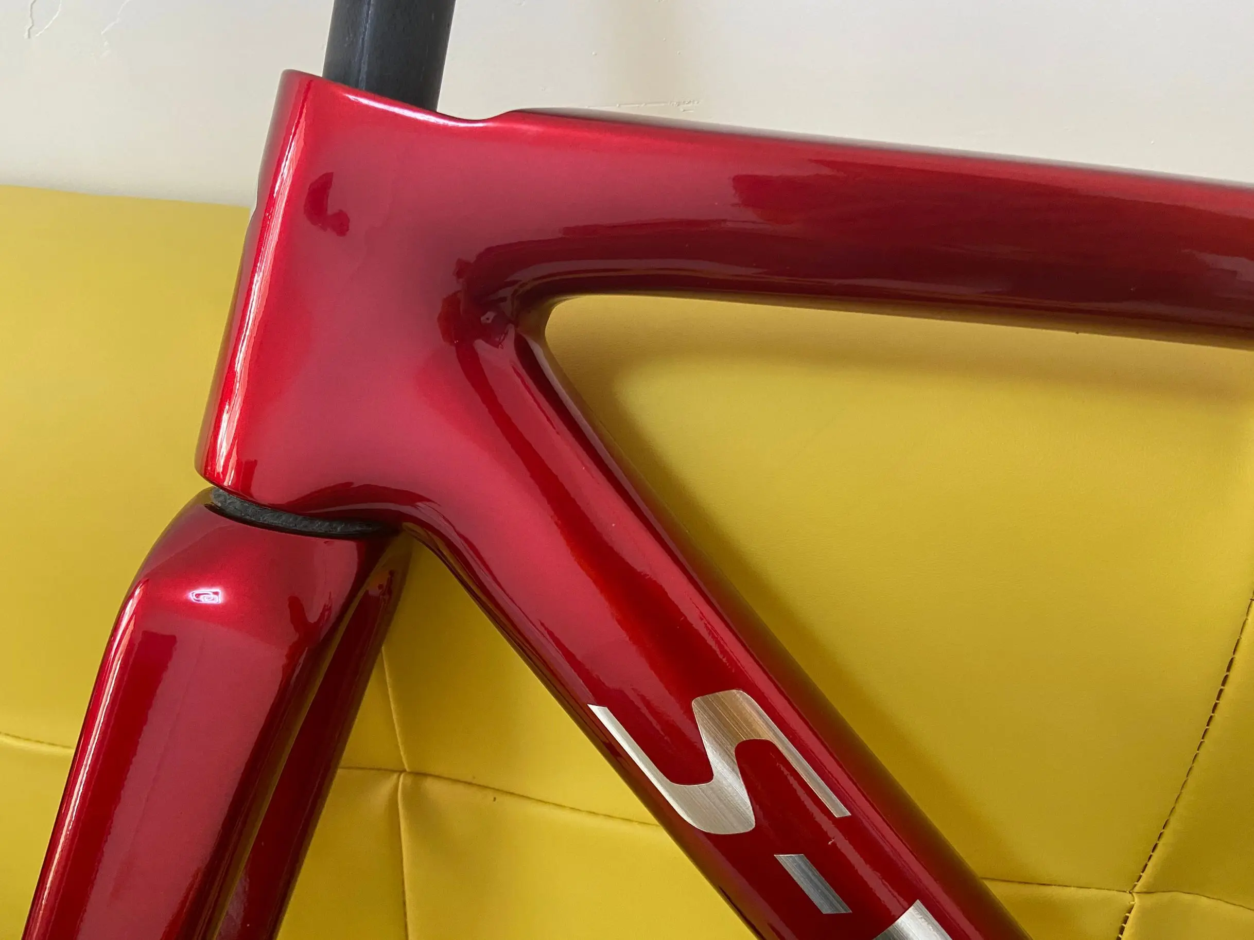 

Рама велосипедная UD Глянцевая углеродная SL7, рама металлическая красная из углеродного волокна, Руль + подседельный штырь + стержень