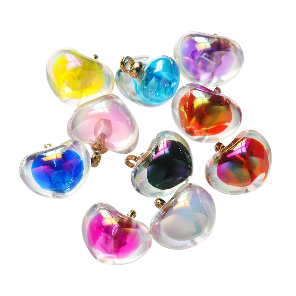 10 шт. акриловые подвески в виде сердца 18 х19 мм