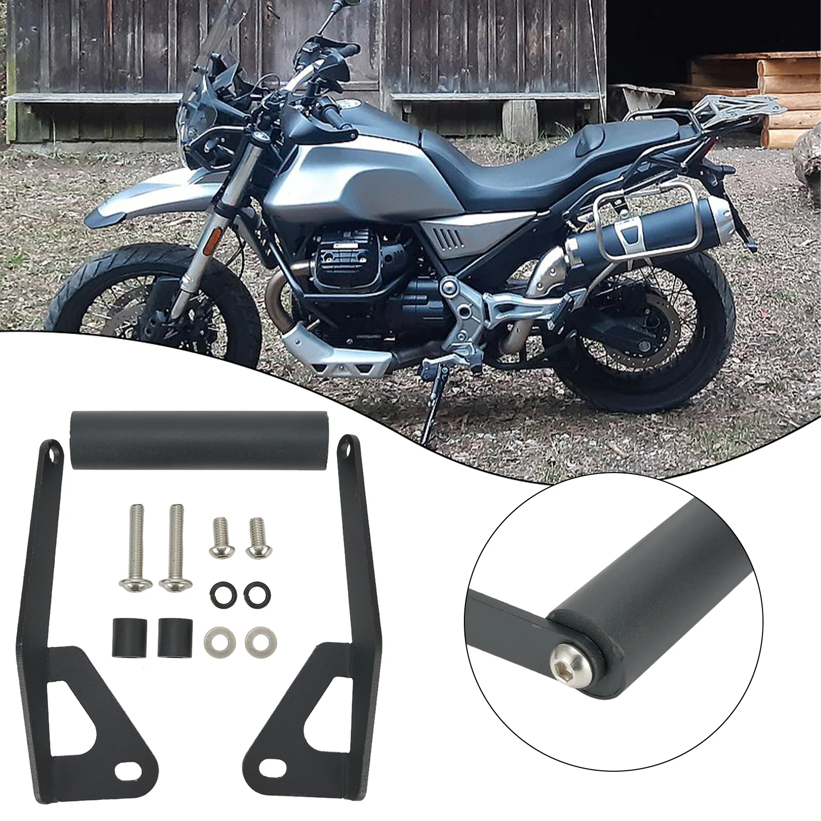 Комплект для крепления GPS-навигатора на мотоцикл GUZZI V85 и TT, 2019-2021 гг., прямая установка, из анодированного алюминия (art.: 3920db283fa94) - 3920db283fa94