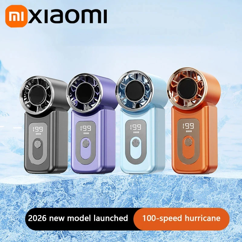 Фото Портативный турбовентилятор Xiaomi с высокой скоростью вращения 20000 об/мин, USB-зарядкой, длительным временем работы, мощный, для путешествий и использования на открытом воздухе летом. №1