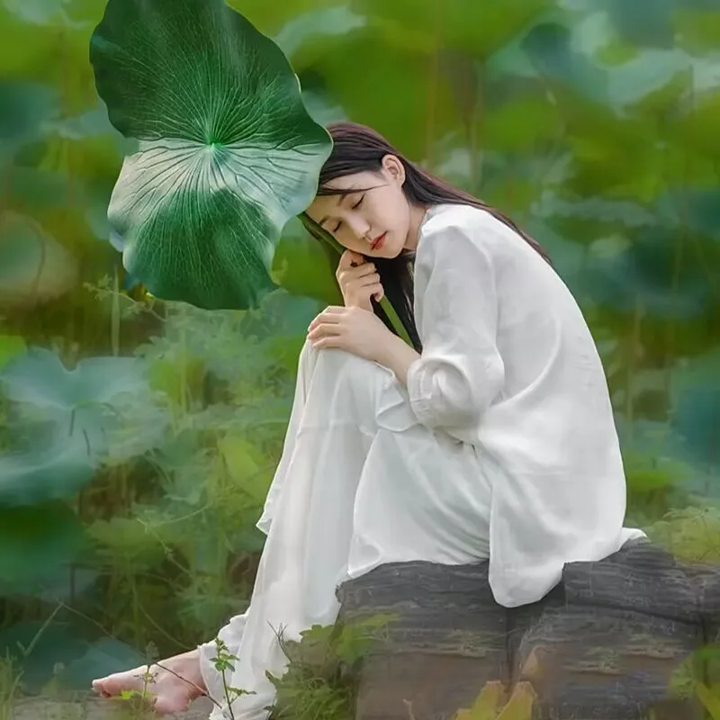 Комплект одежды для йоги и боевых искусств из хлопка льна