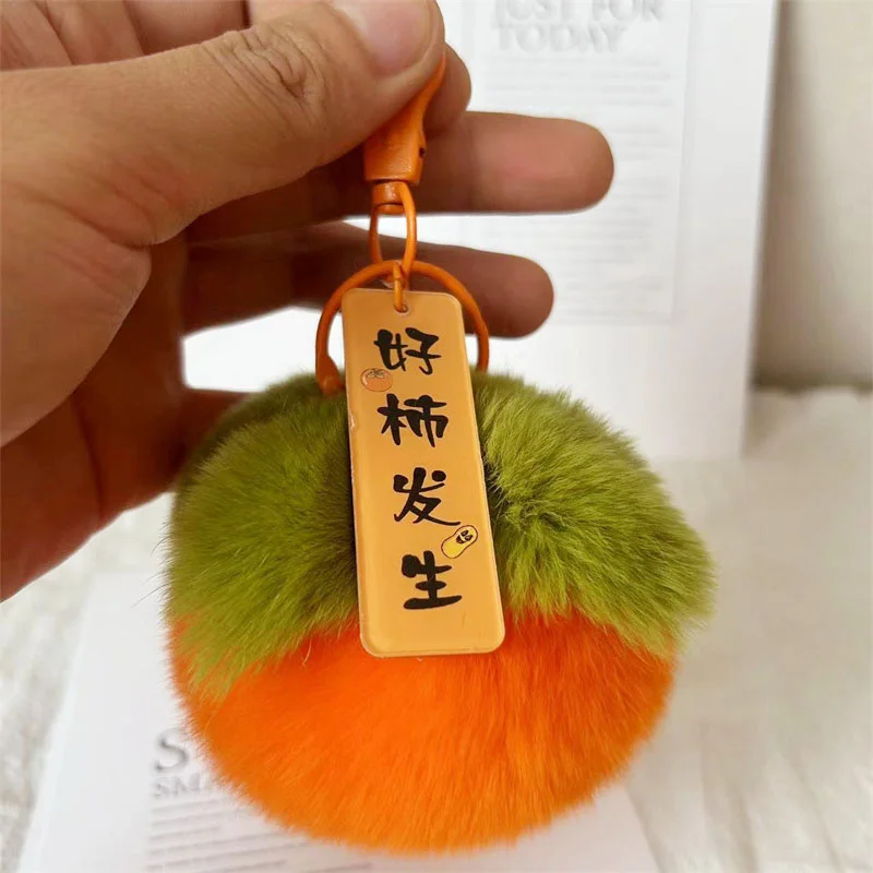 

Rex Rabbit Plush Ball Pendant Women's Bag Charm Handmade Pendant Fashion Car Backpack Keyring Jewelry Accessories Girl's Gift