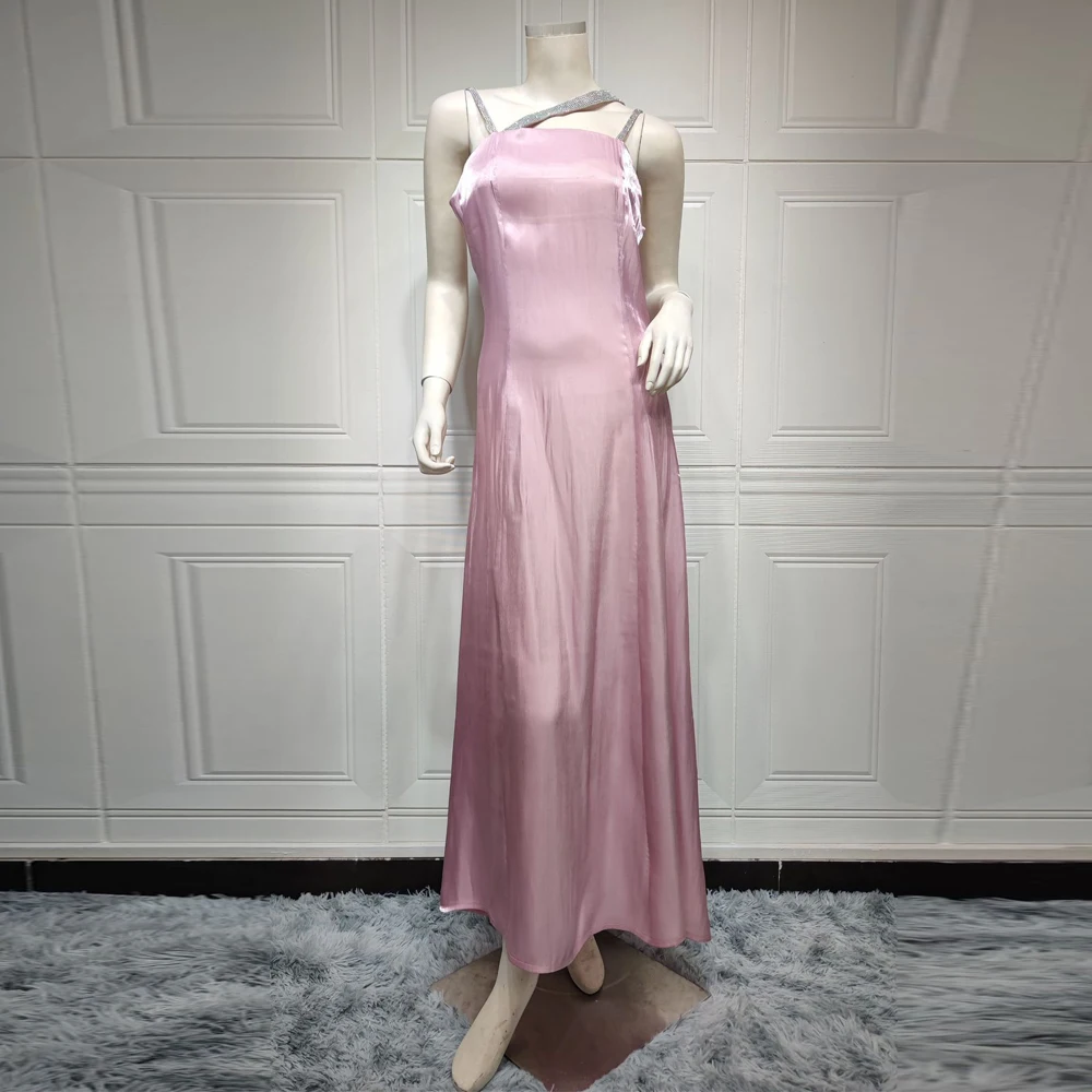 MD 2023 Spring Dubai Luxury Abayas For Women Ensemble Femme Musulmane Feather Silk Dress Muslim Sets Wedding Party Gown Clothing