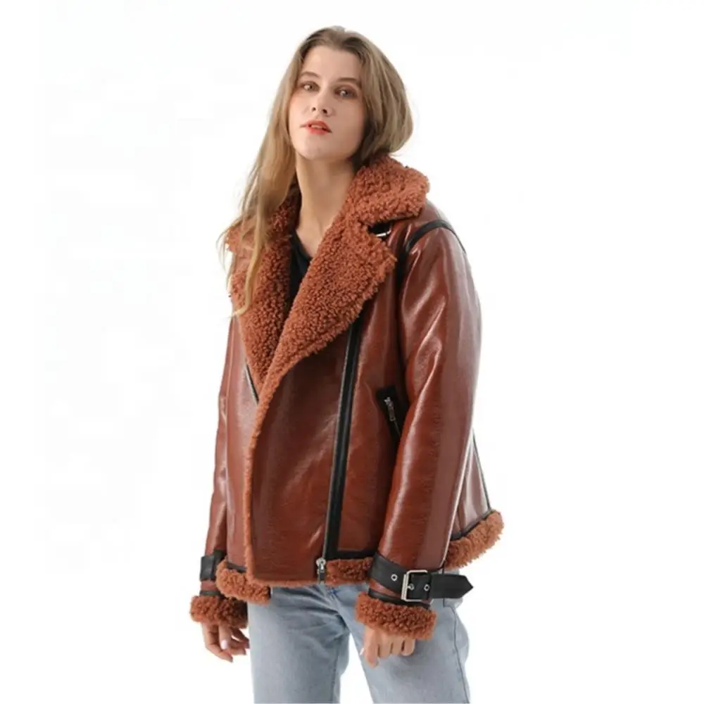 Women Winter Warm Fox Fur Coat Fashion Designer Fleece Real Fur Coat Zipper Cuff Lapel Bondage Elegant Jackets Plus Size