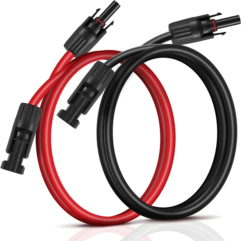 

Solar Extension Cable Solar Panel Extension Cable 1M 10AWG With Female And Male Connector(Red+Black Cable)