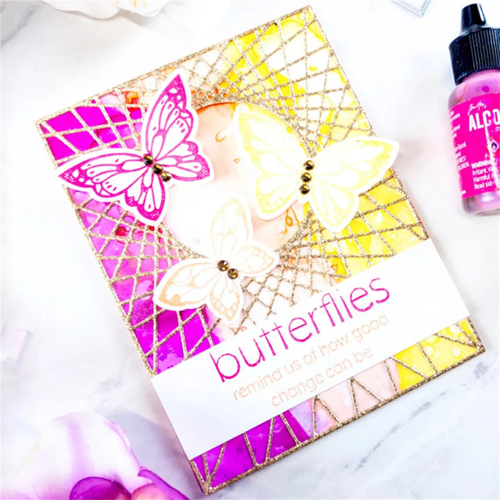 Вырубные штампы в виде бабочек ярких надписей Радужный штамп для скрапбукинга