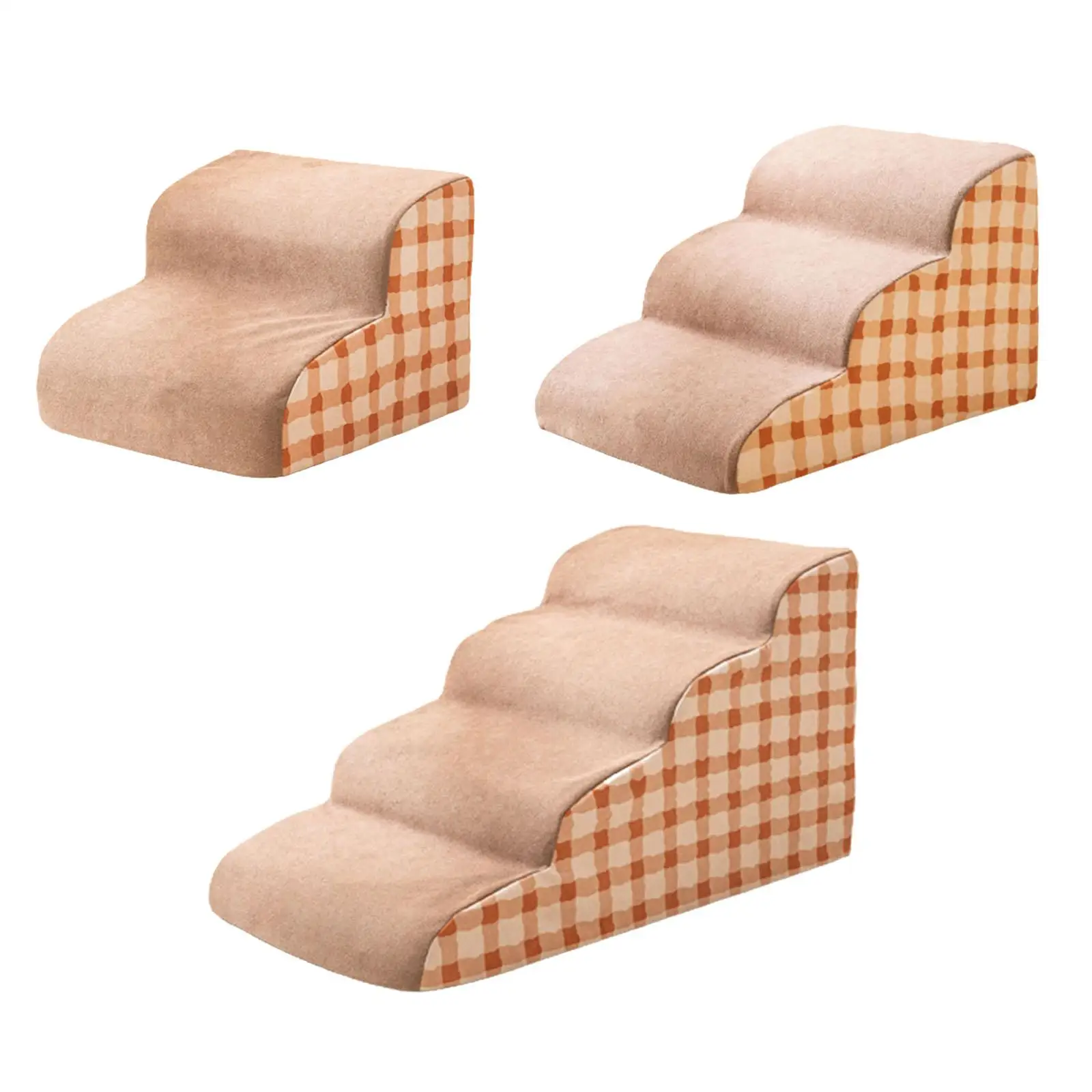 

Comfortable Dog Stairs Ladder Ramp Stairs Anti Slip Lightweight Cat Washable Cover Step for Sofa Small Dogs and Cats Indoor