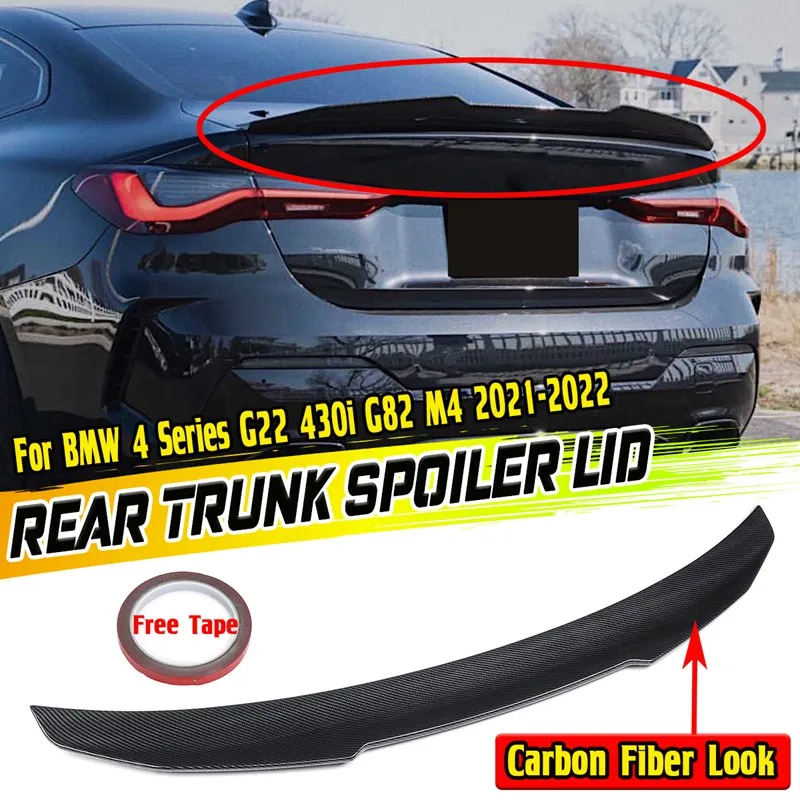 G22 PSM/M4 Style Car Rear Spoiler Wing Trunk Lip Trunk Spoiler Lid For BMW 4 Series G22 430i G82 M4 2021-2022 Rear Wing Spoiler
