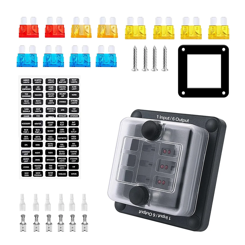 

1 Set Fuse Block Car Waterproof 6-output Terminal Distribution Block