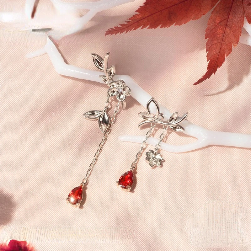 Tian Guan Ci Fu TGCF Hua Cheng Xie Lian S925 серебряная серьга для женщин пары цветочные