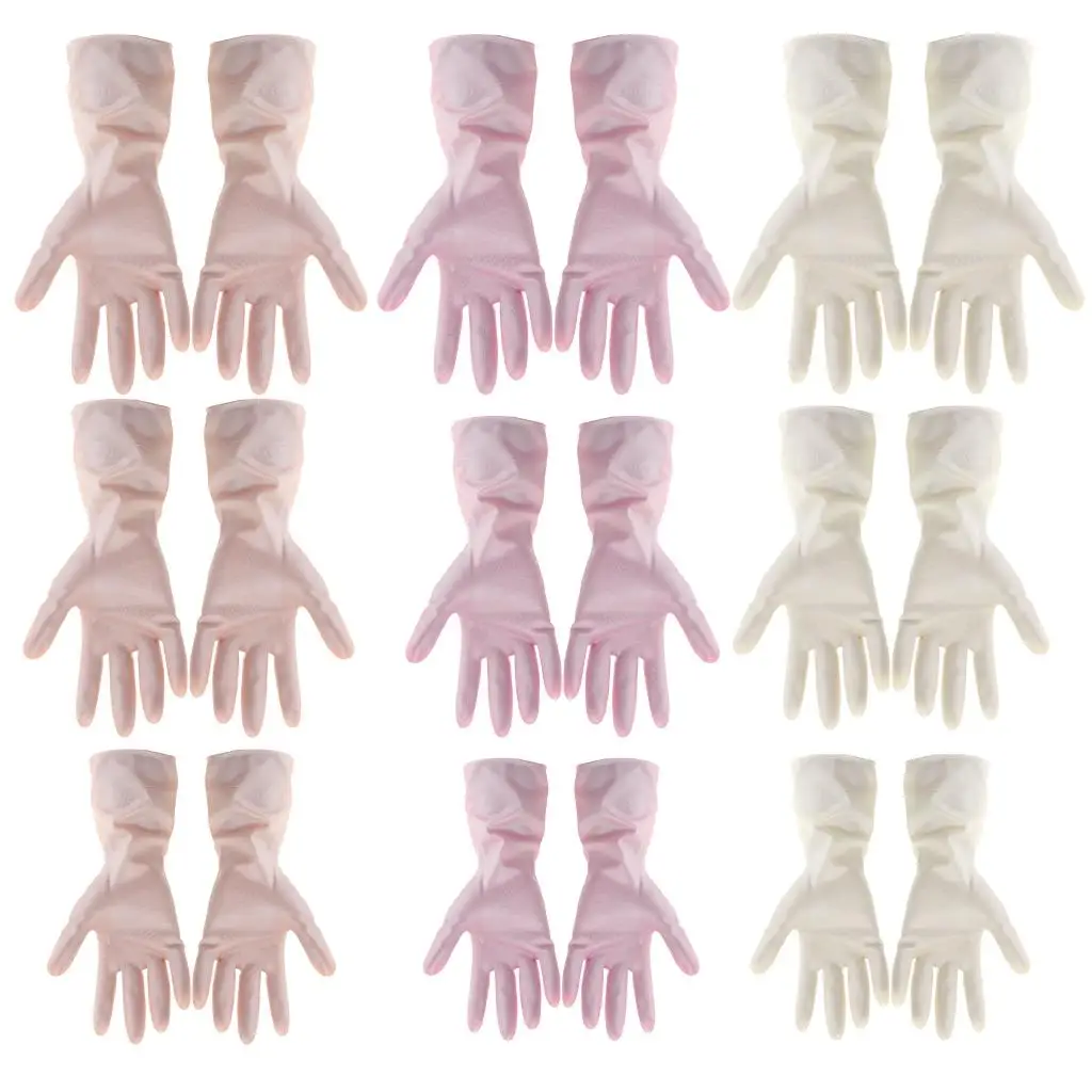 

PVC Rubber Dish Washing Gloves Kitchen Bathroom Laundry Household