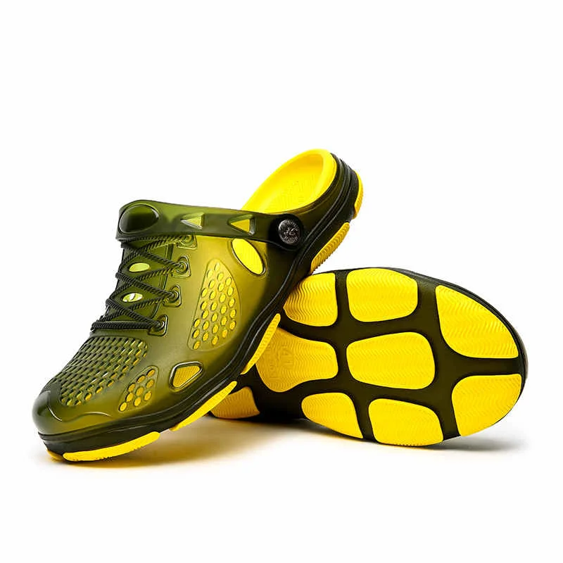 

Мужские сандалии ручной работы, мягкая резиновая обувь для сада и воды, пляжные тапочки на плоской подошве, большие размеры, лето