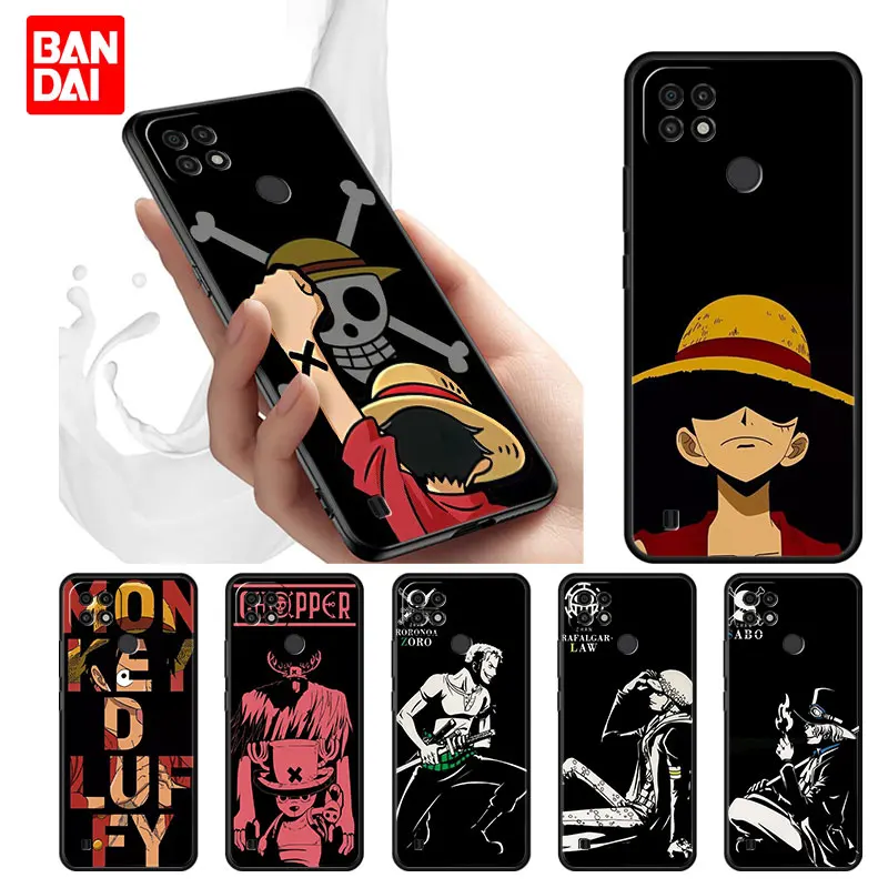 

Anime One Piece Zoro Luffy Case for Realme C21 C21Y C25 C15 C11 2020 C3 C20 5 6 6i 7i 8i 8 Pro Cover Silicone Luxury Black Funda