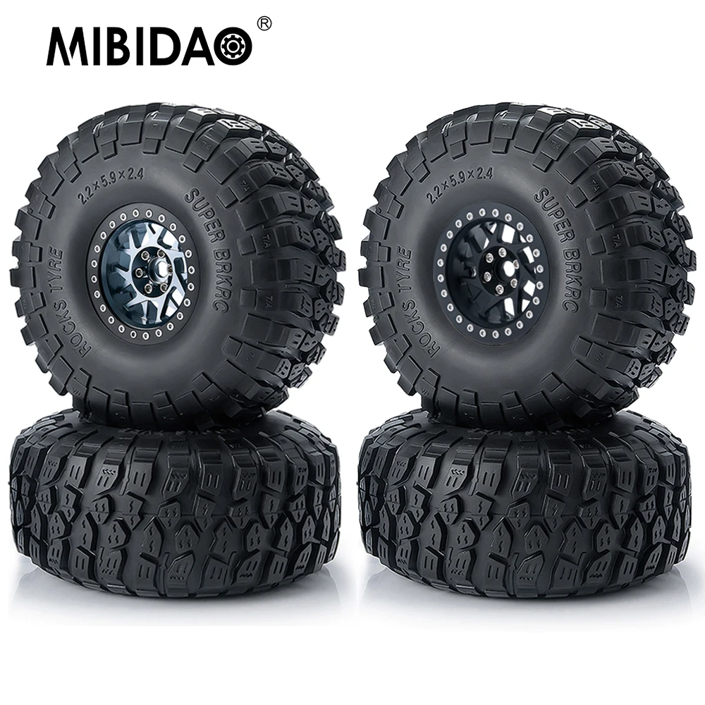 

MIBIDAO 2,2 дюймов Beadlock алюминиевый сплав Расширенный колесный обод втулка резиновые шины для осевого RBX10 Wraith 1/10 радиоуправляемая модель гусеничного автомобиля