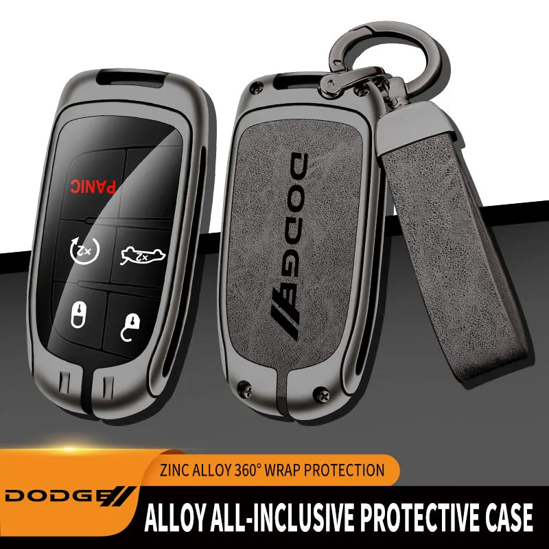 

Zinc Alloy Car Key Case For Dodge Remote Control Protector For Dodge Ram 1500 Charger SRT Challenger Dart Chrysler 300C Journey