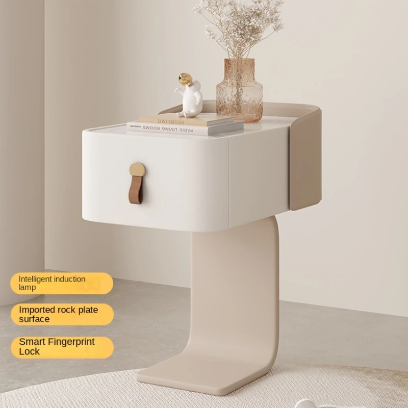 

Wyj Minimalist Modern Ins Style with Lock Stone Plate Designer Bedroom Bedside Cabinet