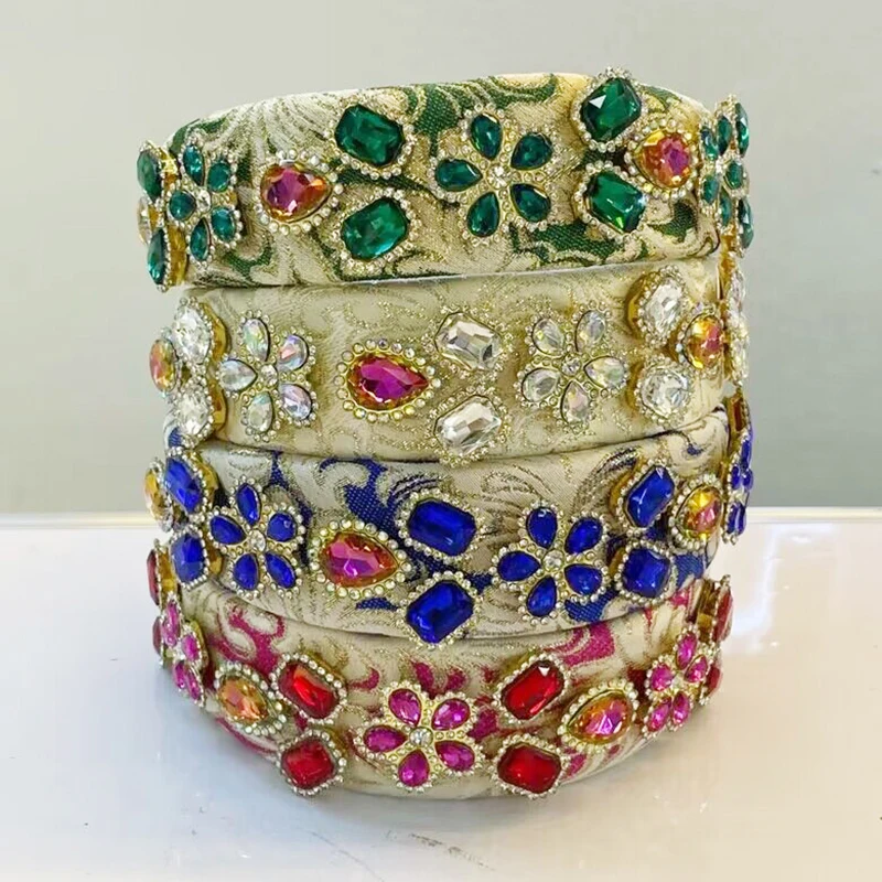 

Women Girls Colorful Rhinestone Glass stone Hairband Headband Adult Hair Accessories Hair Jewley