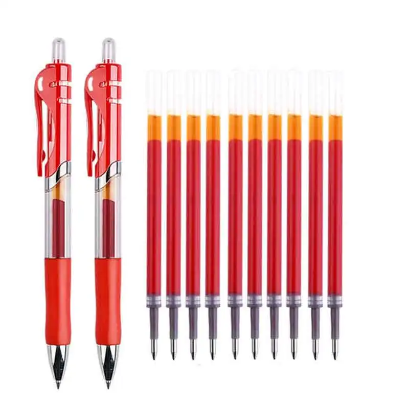 

NEW 2022.Intrekbare Gel Pennen Set Zwart/Rood/Blauw Inkt Gekleurde Gel Pen 0.5Mm Vervangbare Vullingen Kantoor & School levert