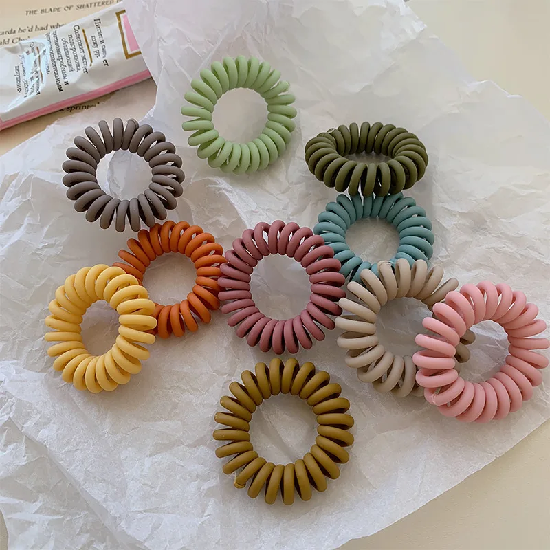 Разноцветный телефонный кабель резинка для волос Женская Корея без следов