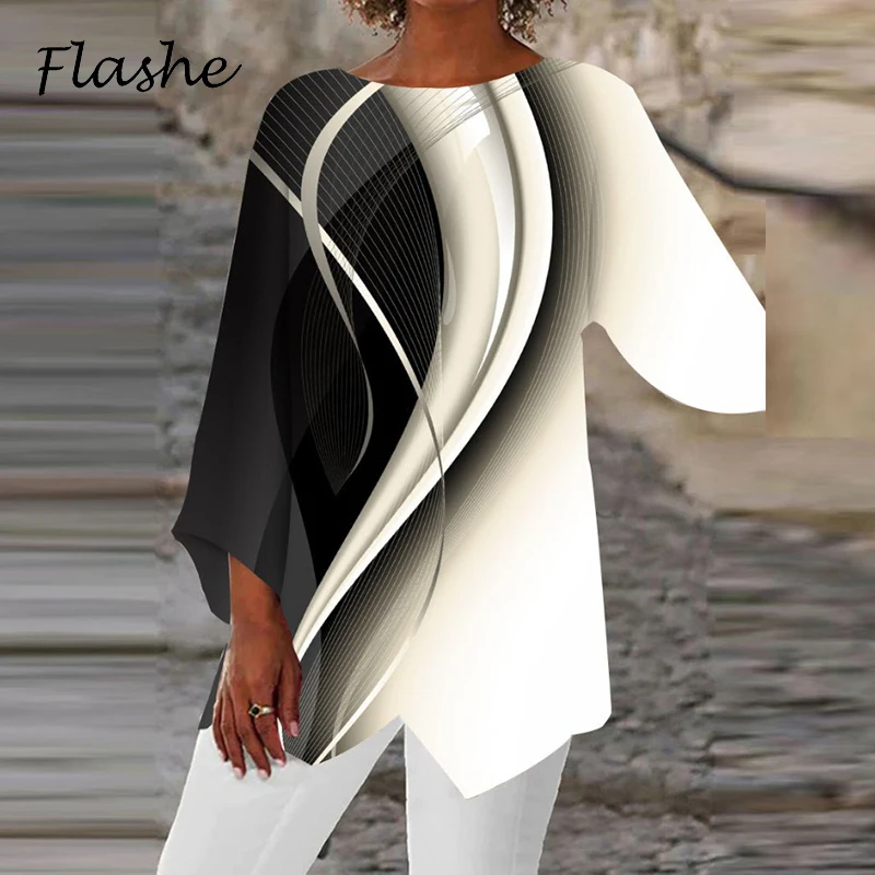 

Летняя женская Свободная футболка с круглым вырезом, футболка с графическим принтом, женская модная футболка с 3D принтом, топы, Повседневны...