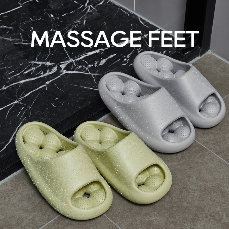 UTUNE Bouncy slippers Hollow Out Bottom EVA Non-slip Platform Bathroom Women's home slippers large Size Beach sandals flip flops